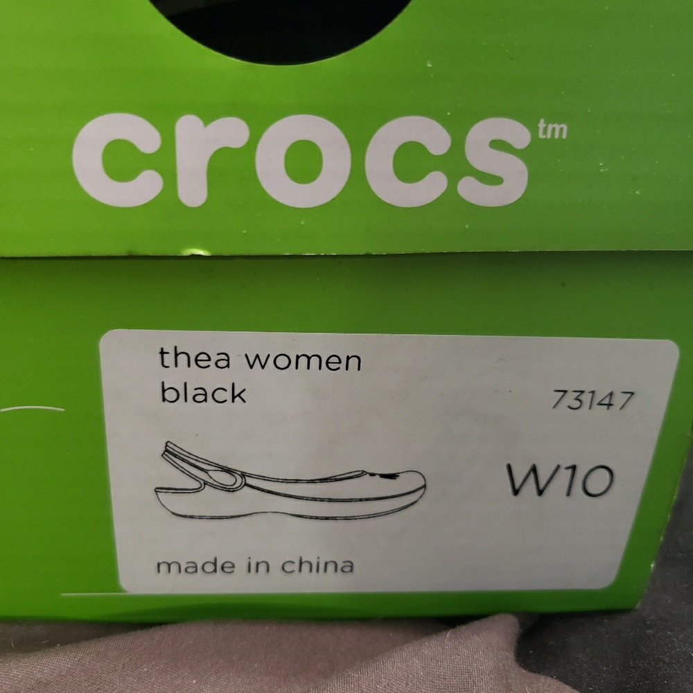 BNIB Crocs Woman's Thea Black Flat Size 10W
